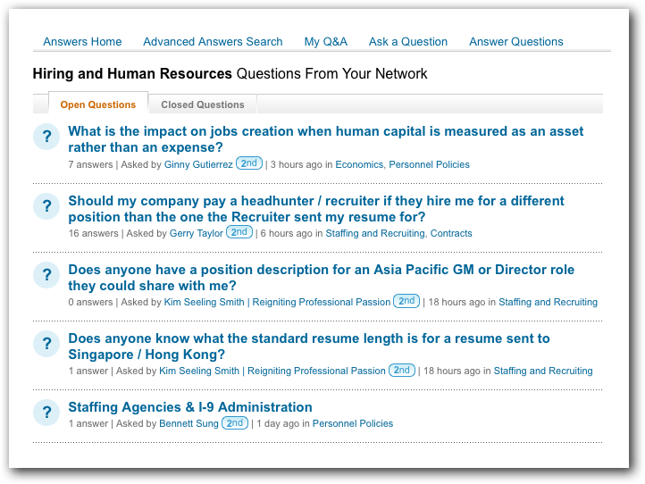 LinkedIn Answers LinkedIn Answers