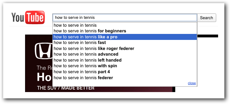 YouTube Suggested Searches YouTube Suggested Searches