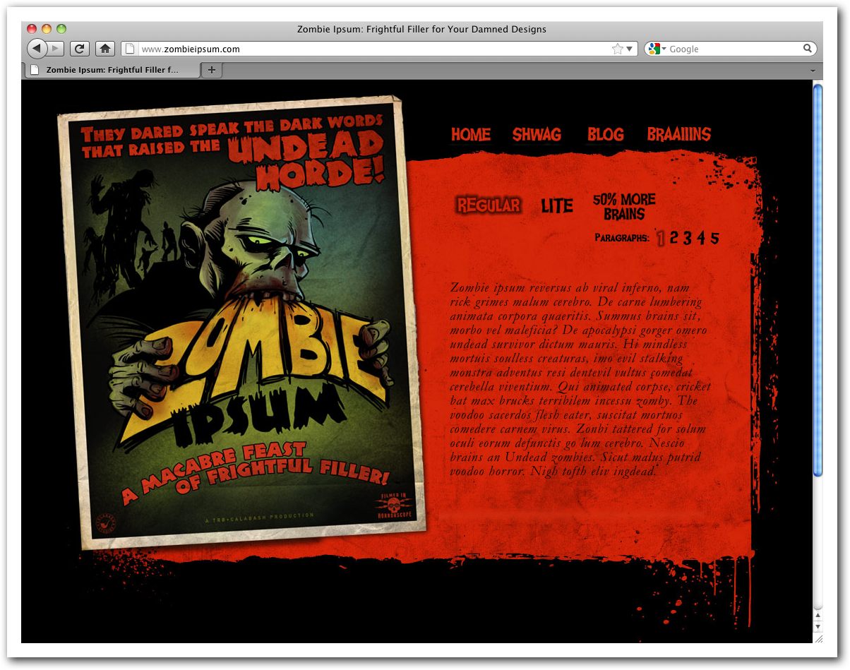Zombie Ipsum Home Page