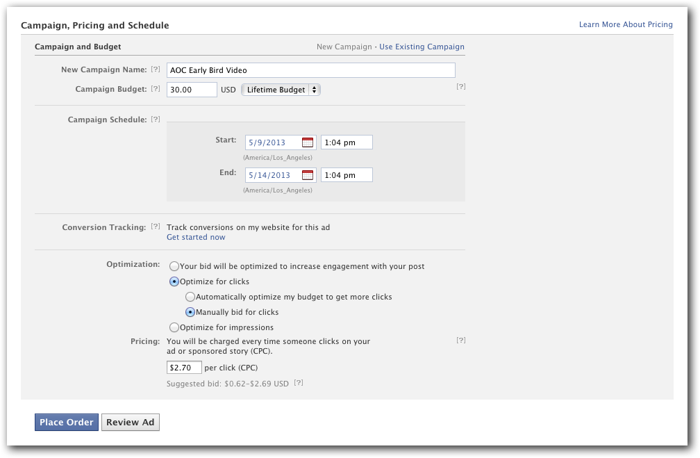 Set Your Facebook Ad Budget