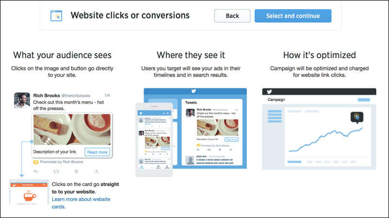 Website Clicks or Conversions Ad Campaign at Twitter