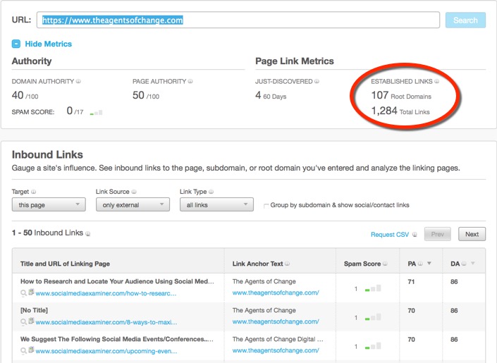 How to use Open Site Explorer to count inbound links